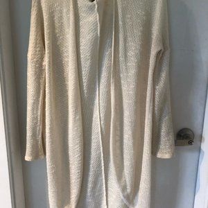 White Long Knit Cardigan